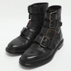 مملوكة مسبقًا Dolce & Gabbana Michelangelo Size 39 Black Leather Ankle Length Boots