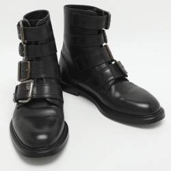 مملوكة مسبقًا Dolce & Gabbana Michelangelo Size 39 Black Leather Ankle Length Boots