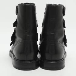 مملوكة مسبقًا Dolce & Gabbana Michelangelo Size 39 Black Leather Ankle Length Boots