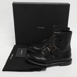 مملوكة مسبقًا Dolce & Gabbana Michelangelo Size 39 Black Leather Ankle Length Boots