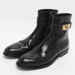 Pre Owned Dolce & Gabbana Giotto Size 39 Black Leather Ankle Length Boots