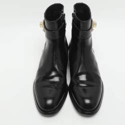 Pre Owned Dolce & Gabbana Giotto Size 39 Black Leather Ankle Length Boots