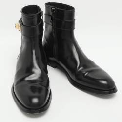 Pre Owned Dolce & Gabbana Giotto Size 39 Black Leather Ankle Length Boots
