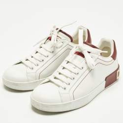 Pre Owned حذاء رياضي دولتشي أند غابانا منخفض من الأعلى بورتوفينو جلد أبيض مقاس 40