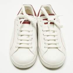 Pre Owned حذاء رياضي دولتشي أند غابانا منخفض من الأعلى بورتوفينو جلد أبيض مقاس 40