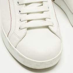 Pre Owned حذاء رياضي دولتشي أند غابانا منخفض من الأعلى بورتوفينو جلد أبيض مقاس 40