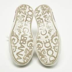 Pre Owned حذاء رياضي دولتشي أند غابانا منخفض من الأعلى بورتوفينو جلد أبيض مقاس 40