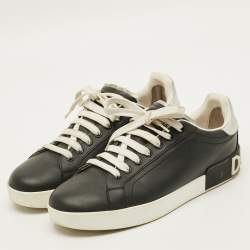 Pre Owned حذاء رياضي دولتشي أند غابانا منخفض رقبة أسود جلد بورتوفينو مقاس 40