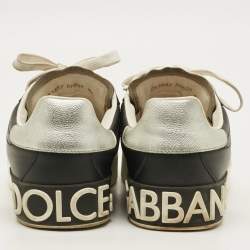 Pre Owned حذاء رياضي دولتشي أند غابانا منخفض رقبة أسود جلد بورتوفينو مقاس 40