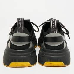 Pre Owned Dolce & Gabbana Daymaster Size 43 Two Tone Knit Fabric Leather Lace Up Sneakers