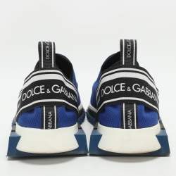 Pre Owned Dolce & Gabbana Sorrento Size 45 Blue Knit Fabric Slip On Sneakers