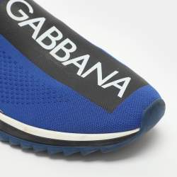 Pre Owned Dolce & Gabbana Sorrento Size 45 Blue Knit Fabric Slip On Sneakers