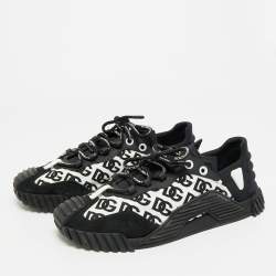 Pre Owned حذاء رياضي دولتشي أند غابانا منخفض العنق جلد ونايلون أخضر/أسود مقاس 41