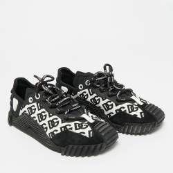 Pre Owned حذاء رياضي دولتشي أند غابانا منخفض العنق جلد ونايلون أخضر/أسود مقاس 41