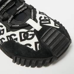 Pre Owned حذاء رياضي دولتشي أند غابانا منخفض العنق جلد ونايلون أخضر/أسود مقاس 41