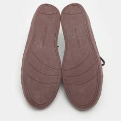 Pre Owned حذاء رياضي دولتشي أند غابانا بورتوفينو جلد عنابي داكن رقبة منخفضة مقاس 38