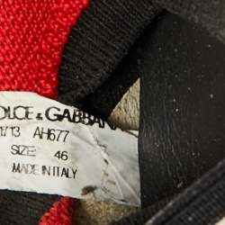 Pre Owned Dolce & Gabbana Sorrento Size 46 Red Knit Fabric Slip On Sneakers