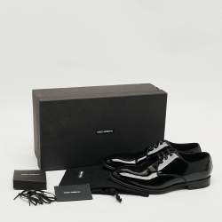 Pre Owned Dolce & Gabbana Size 41 Black Patent Leather Derby