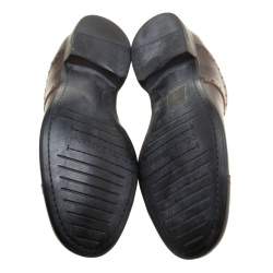 مملوكة مسبقًا حذاء أوكسفورد دولتشي أند غابانا بروغ جلد بني مقاس 39.5