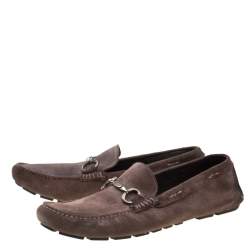 Pre Owned لوفرز دولتشي آند غابانا سويدي أنتيك بني سليب أون مقاس 44