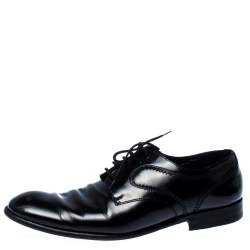 Pre Owned  حذاء أوكسفورد دولتشي أند غابانا برباط جلد أسود مقاس 43