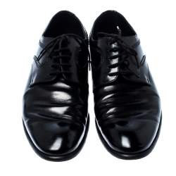 Pre Owned  حذاء أوكسفورد دولتشي أند غابانا برباط جلد أسود مقاس 43