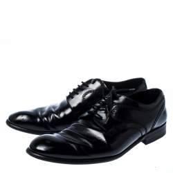 Pre Owned  حذاء أوكسفورد دولتشي أند غابانا برباط جلد أسود مقاس 43