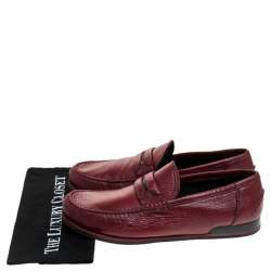 Dolce & Gabbana Red Leather Genova Loafers Size 44