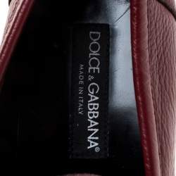 Dolce & Gabbana Red Leather Genova Loafers Size 44
