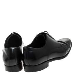 Pre Owned Dolce & Gabbana Black Leather Lace Up Derby Size 40.5