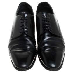 Pre Owned Dolce & Gabbana Black Leather Lace Up Derby Size 40.5