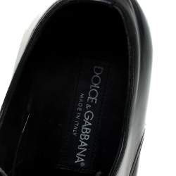 Pre Owned Dolce & Gabbana Black Leather Lace Up Derby Size 40.5