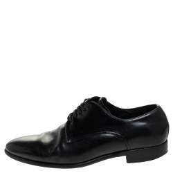 Pre Owned Dolce & Gabbana Black Leather Lace Up Derby Size 40.5