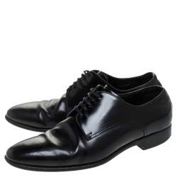 Pre Owned Dolce & Gabbana Black Leather Lace Up Derby Size 40.5