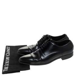 Pre Owned Dolce & Gabbana Black Leather Lace Up Derby Size 40.5