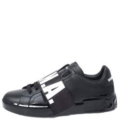 مملوكة مسبقًا حذاء رياضي دولتشي آند غابانا بورتوفينو جلد أسود مقاس 43.5