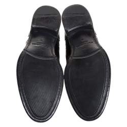 Dolce & Gabbana Black Brogue Leather and Suede Lace Oxford Size 44