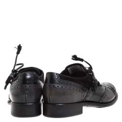 Dolce & Gabbana Black Brogue Leather and Suede Lace Oxford Size 44