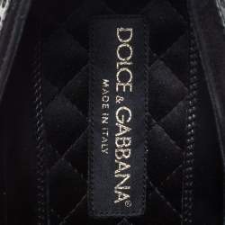 Dolce & Gabbana Black Brogue Leather and Suede Lace Oxford Size 44