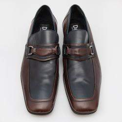 مملوكة مسبقًا Dolce & Gabbana Two Tone Leather Slip On Loafers Size 42.5