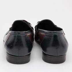 مملوكة مسبقًا Dolce & Gabbana Two Tone Leather Slip On Loafers Size 42.5