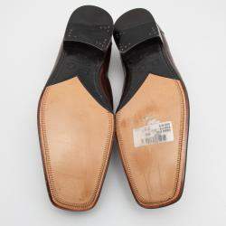 مملوكة مسبقًا Dolce & Gabbana Two Tone Leather Slip On Loafers Size 42.5