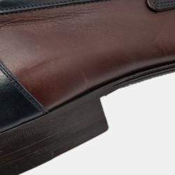 مملوكة مسبقًا Dolce & Gabbana Two Tone Leather Slip On Loafers Size 42.5