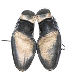 Dolce & Gabbana Black Brogue Leather Lace Up Oxfords Size 40.5