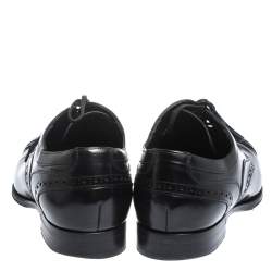 Dolce & Gabbana Black Brogue Leather Lace Up Oxfords Size 40.5