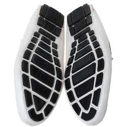 Dolce & Gabbana White Leather Horsebit Loafers Size 45