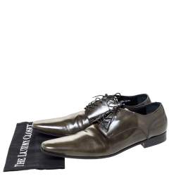 Dolce & Gabbana Olive Green Leather Oxfords Size 43