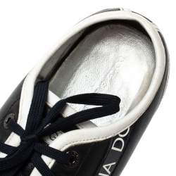 Dolce & Gabbana Black Leather Low Top Sneakers Size 44