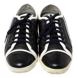 Dolce & Gabbana Black Leather Low Top Sneakers Size 44