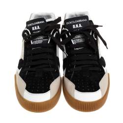 Pre Owned Dolce & Gabbana Multicolor Leather And Suede Miami Low Top Sneakers Size 44